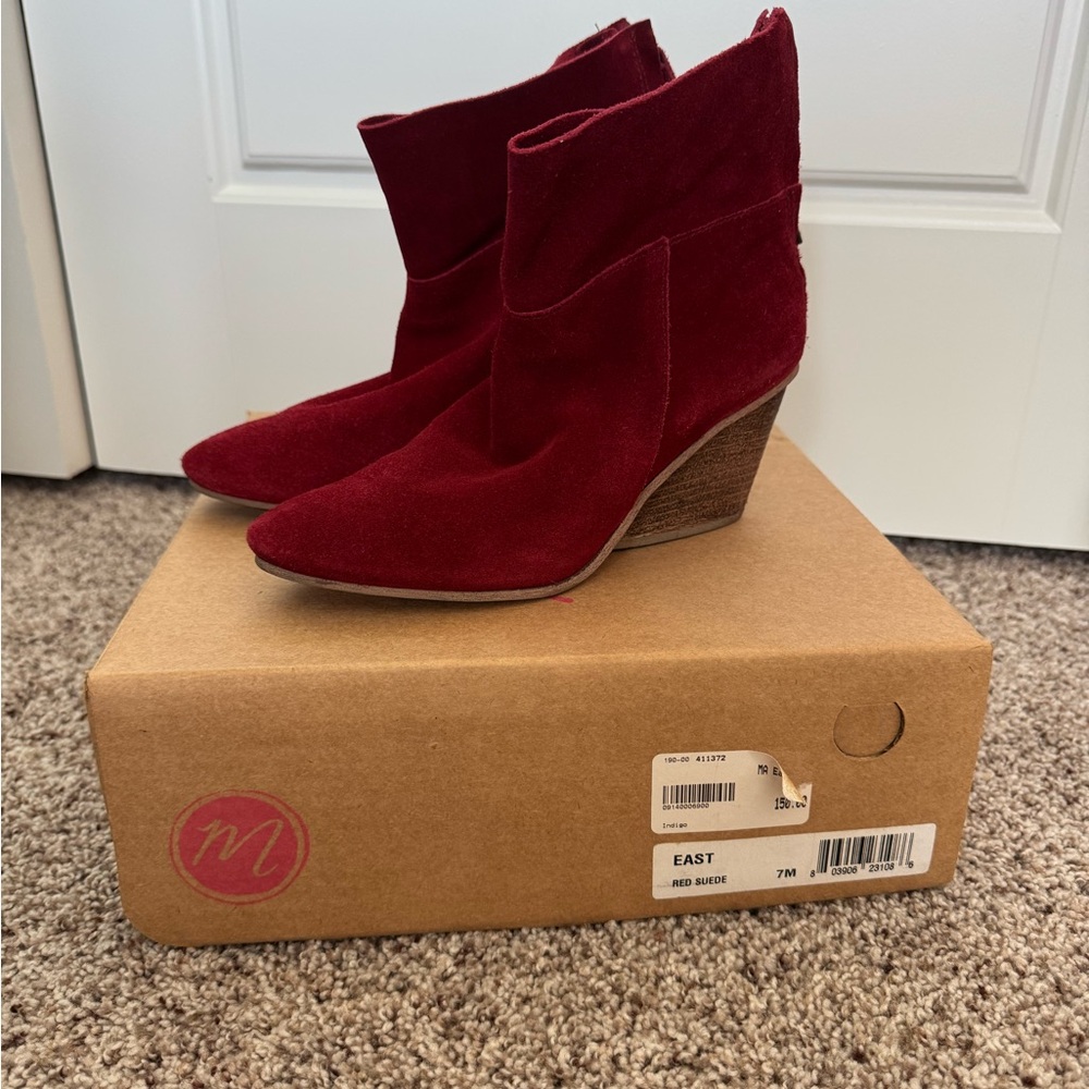 Matisse Red Suede Ankle Booties